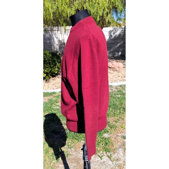DAMAGED/HOLE Vintage Giordano Burgundy Red Lambswool Men's Med Pullover Sweater - Picture 2 of 8